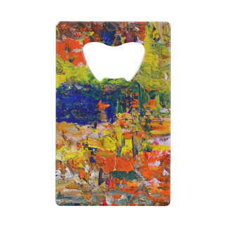 Abstract Color Strokes from Artist’s Palette Credit Card Bottle Opener