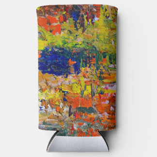 Abstract Color Strokes from Artist’s Palette Seltzer Can Cooler