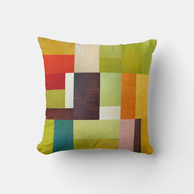 Abstract Color Study Throw Pillow (Front)