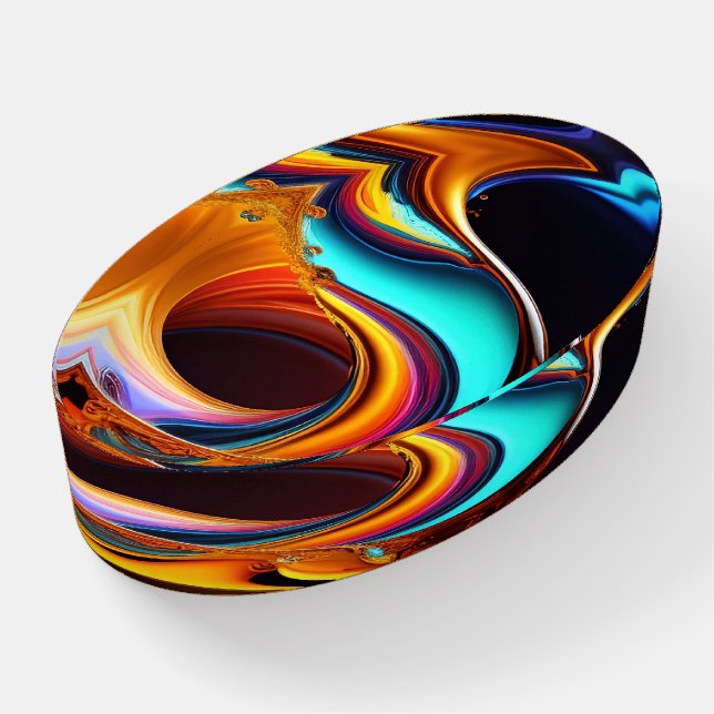 Abstract Color Swirls  Paperweight (Angled)