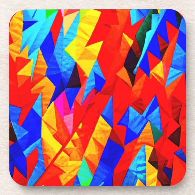 Abstract Color Symphony Beverage Coaster (Front)