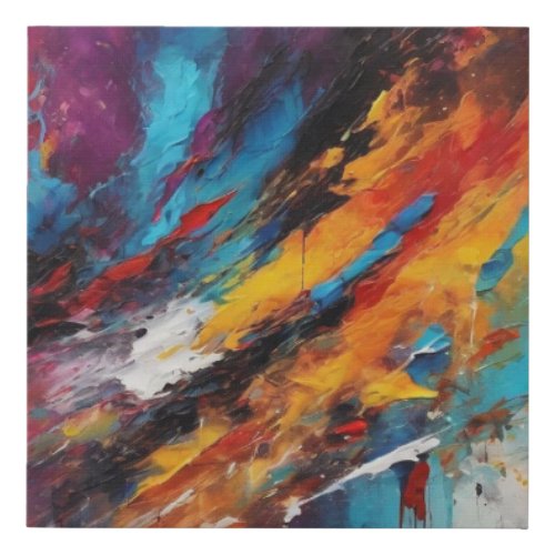Abstract Color Symphony Faux Canvas Print