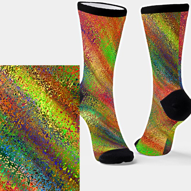 Abstract Color Texture Stripes Paint Socks (Creator Uploaded)