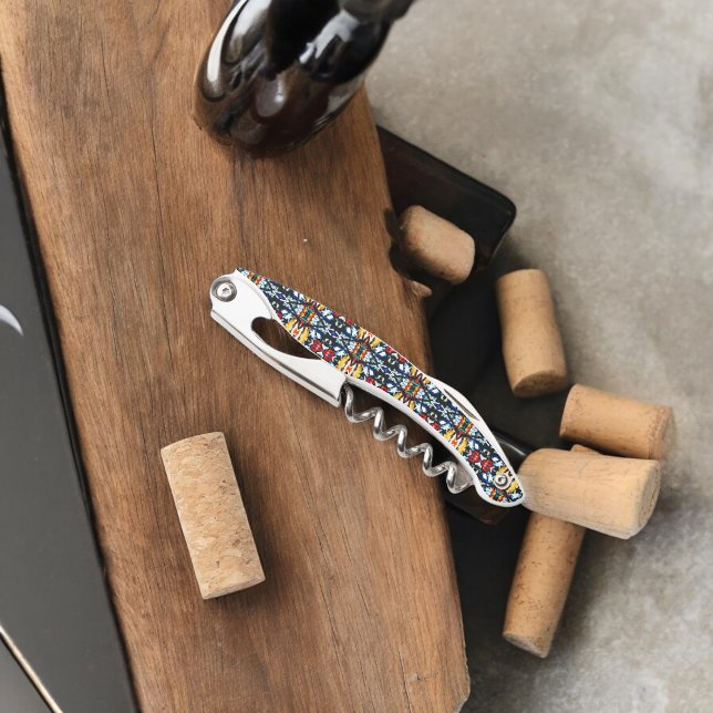 Abstract Color Texture Waiter's Corkscrew (Corkscrew Bottle Opener)