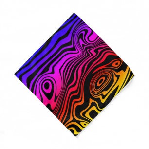 Abstract Color Wavy Striped Bandana