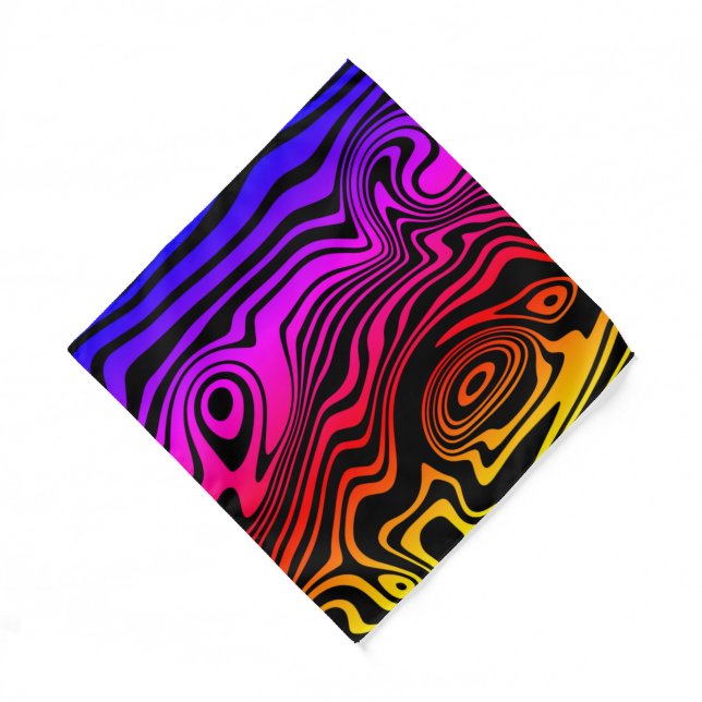 Abstract Color Wavy Striped Bandana (Front)