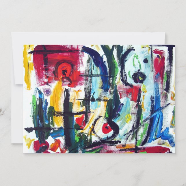 Abstract Color Whimsy Invitation (Front)