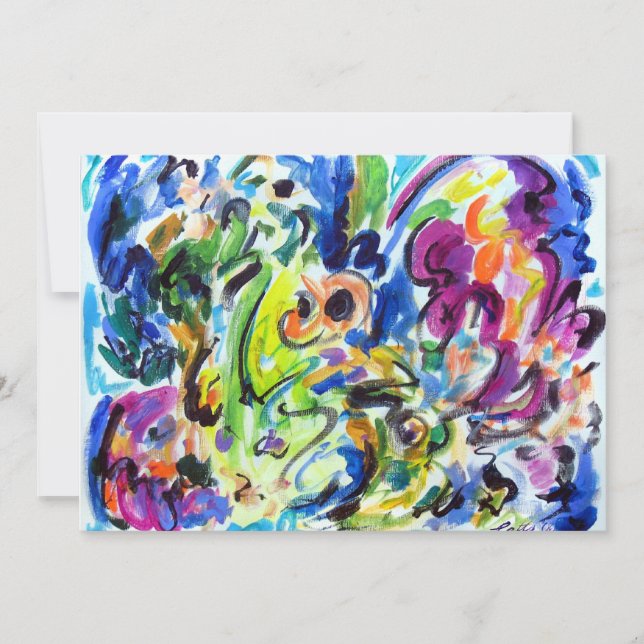 Abstract "Color Whirl" Invitation (Front)