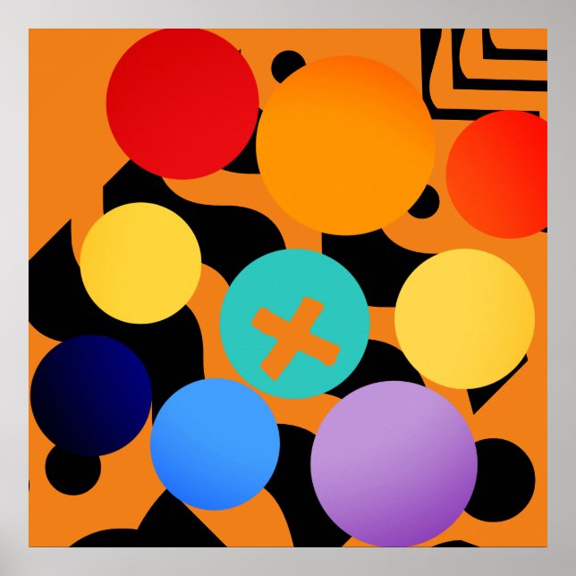 Abstract Colored Dots Overload Poster (Front)