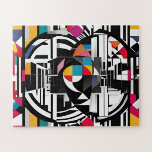 Abstract Colored Modern Artful Dance Jigsaw Puzzle