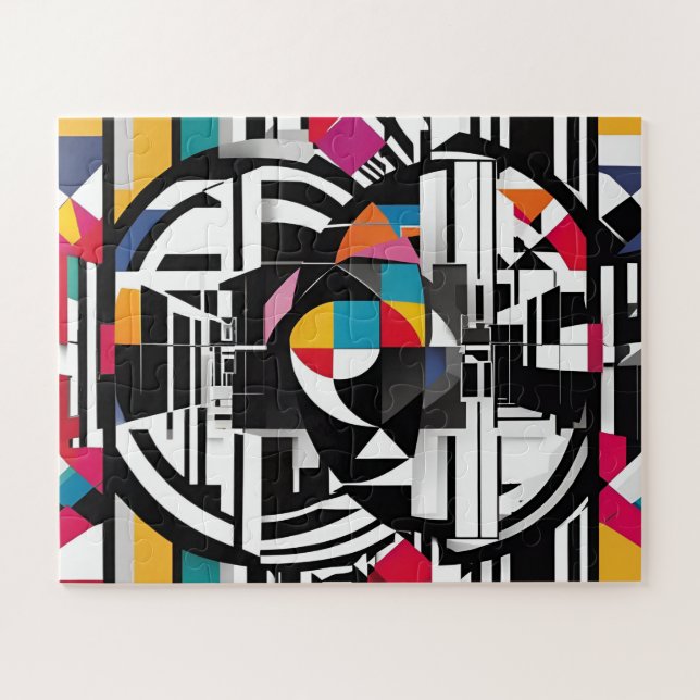Abstract Colored Modern Artful Dance Jigsaw Puzzle (Horizontal)