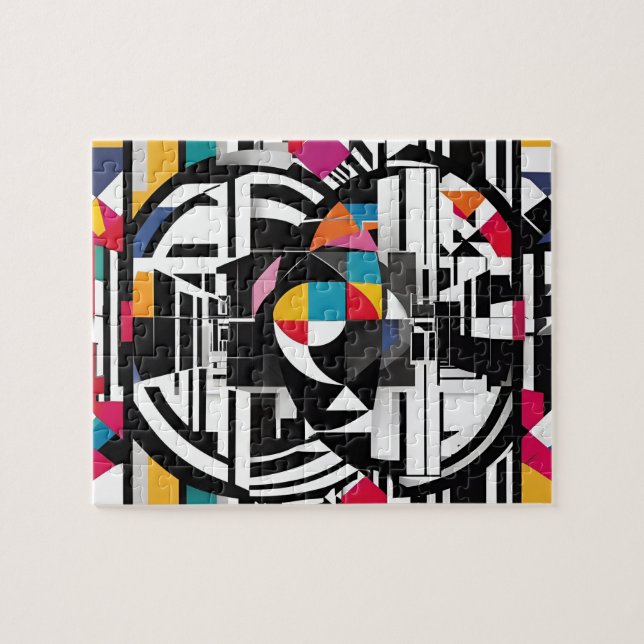 Abstract Colored Modern Chaos Intrigue Jigsaw Puzzle (Horizontal)