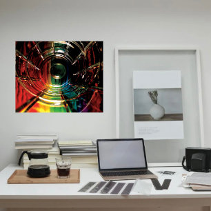 Abstract Colored Pencil Rainbow Poster