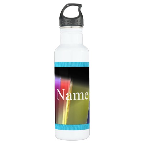 ABSTRACT  COLORED PERSONALIZED STAINLESS STEEL WATER BOTTLE