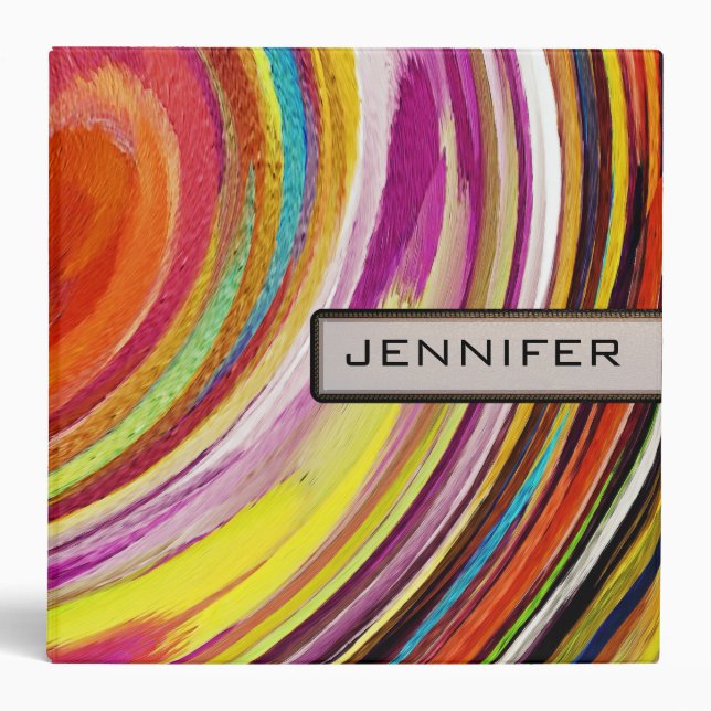 Abstract Colored Swirl Art Background #10 Binder (Front)