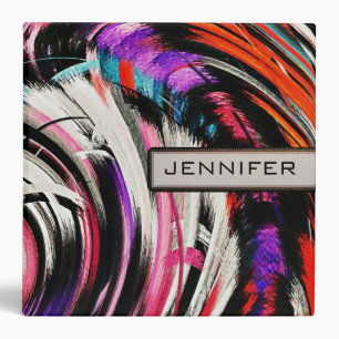 Abstract Colored Swirl Art Background #17 3 Ring Binder