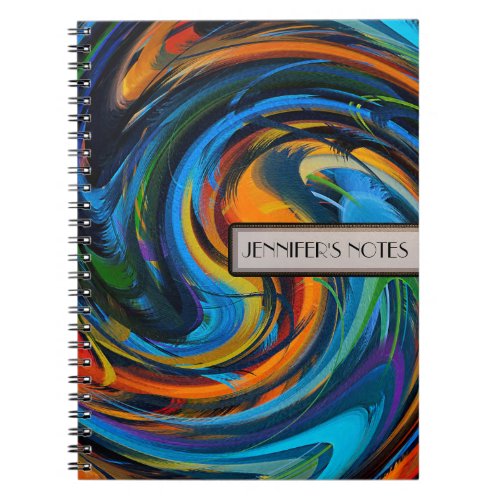 Abstract Colored Swirl Art Background 2 Notebook