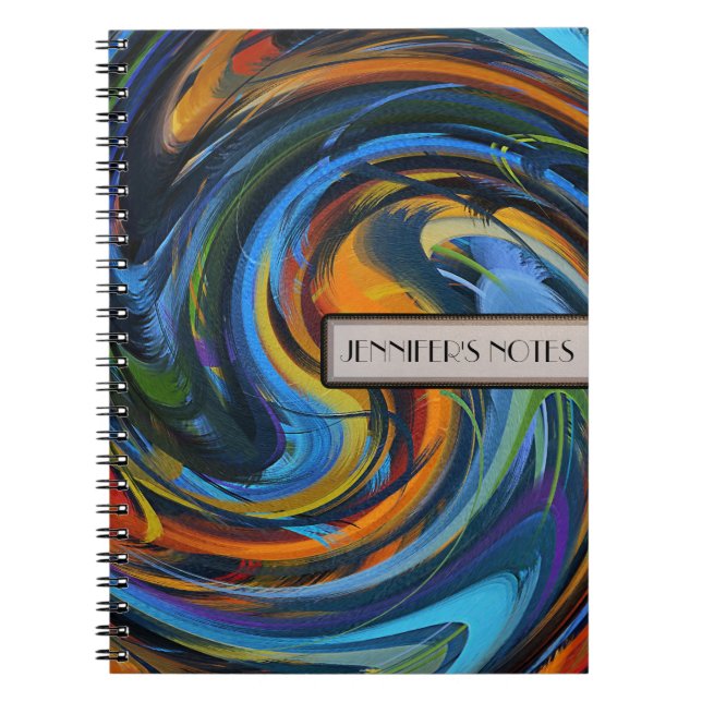 Abstract Colored Swirl Art Background #2 Notebook (Front)