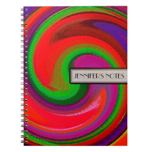 Abstract Colored Swirl Art Background 3 Notebook