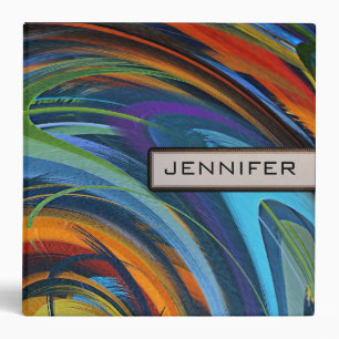 Abstract Colored Swirl Art Background #4 Binder