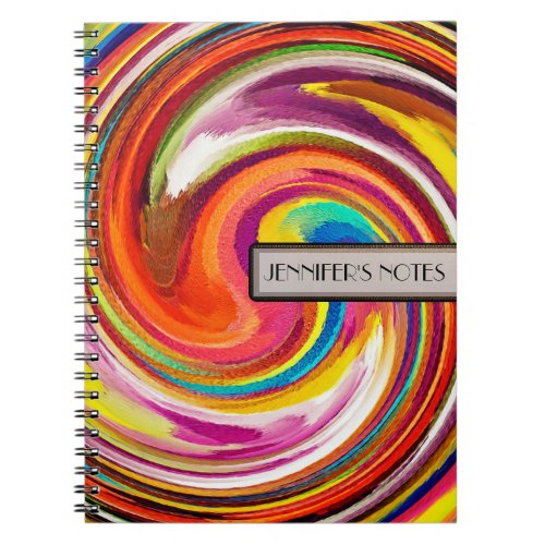 Abstract Colored Swirl Art Background 4 Notebook