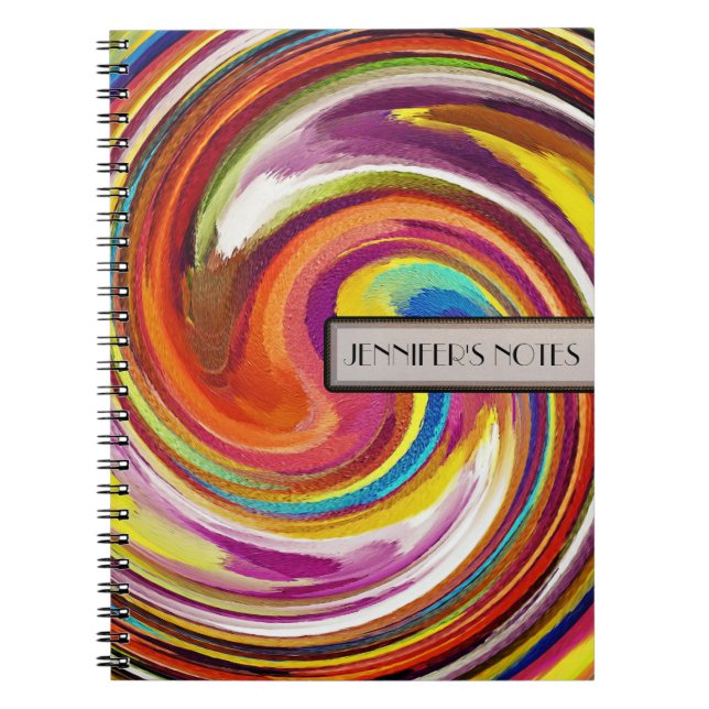 Abstract Colored Swirl Art Background #4 Notebook (Front)