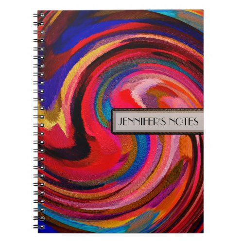 Abstract Colored Swirl Art Background 5 Notebook