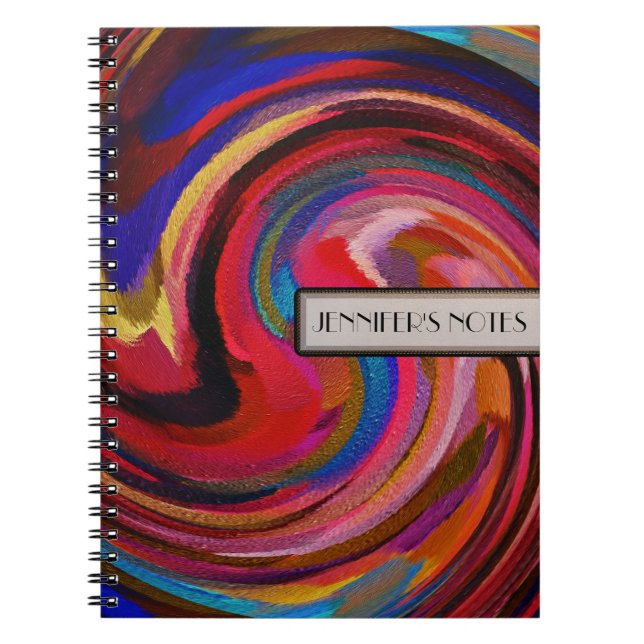 Abstract Colored Swirl Art Background #5 Notebook (Front)