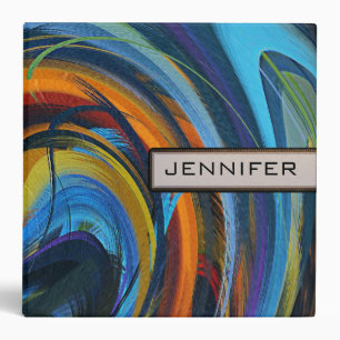 Abstract Colored Swirl Art Background #6 3 Ring Binder