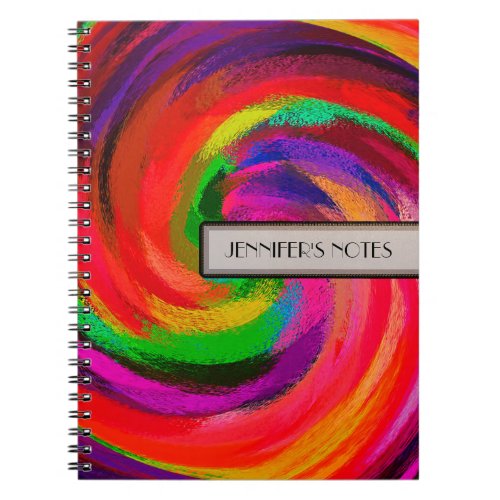 Abstract Colored Swirl Art Background Notebook