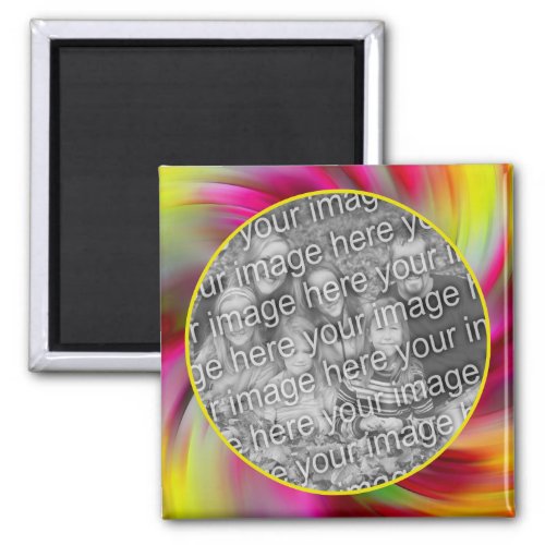 Abstract Colored Swirls Frame Add Your Photo Magnet