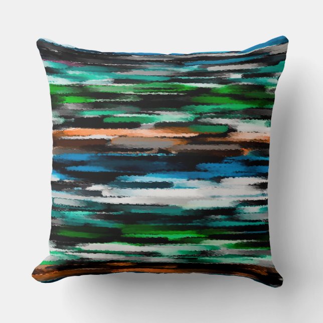 Abstract Colored Watercolor Pattern Throw Pillow (Front)