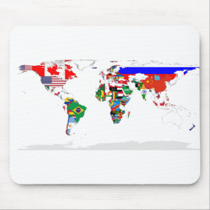 Abstract Colored World Map Mouse Pad