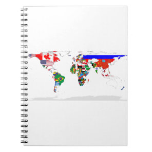 Abstract Colored World Map Notebook