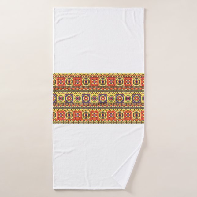 Abstract Colorful African Seamless Pattern with Ge Bath Towel (Bath Towel)