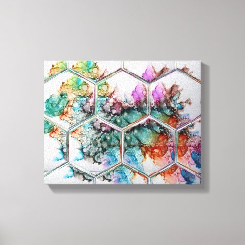 Abstract Colorful alcohol ink art Canvas Print