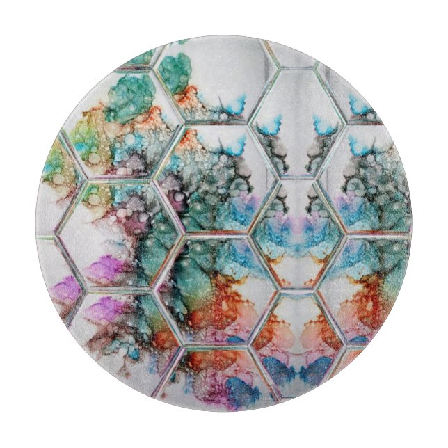 Abstract Colorful alcohol ink art  Cutting Board (Front)