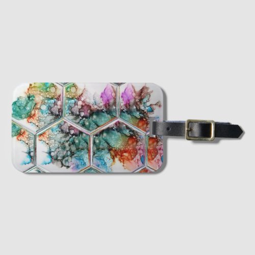 Abstract Colorful alcohol ink art Luggage Tag