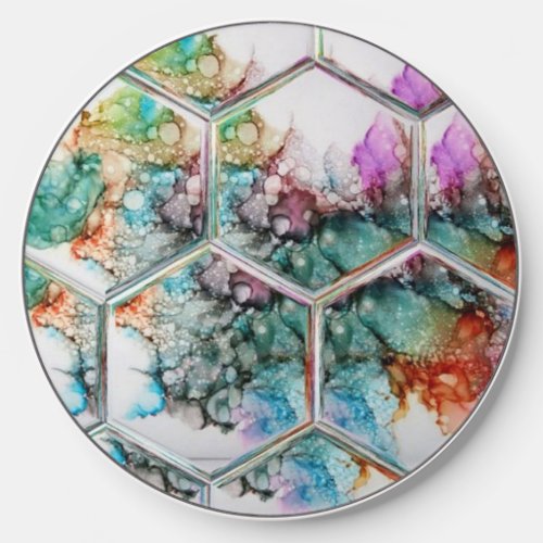 Abstract Colorful alcohol ink art Wireless Charger