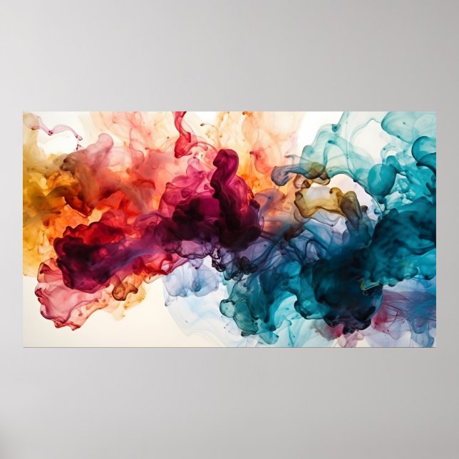 Abstract Colorful alcohol ink Poster (Front)