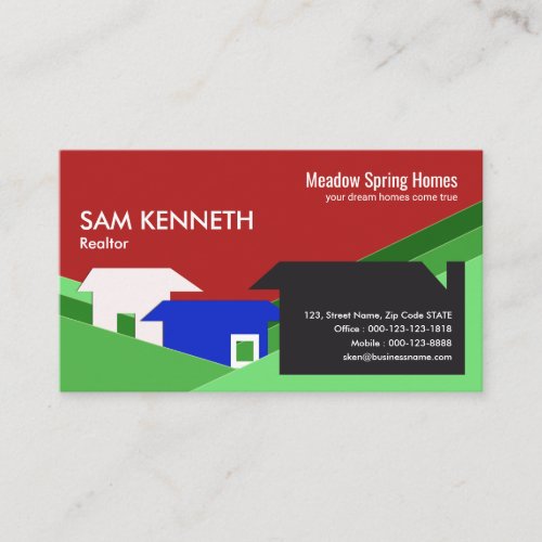 Abstract Colorful Animated Homes Business Card