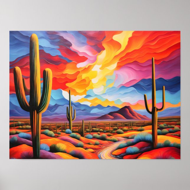 Abstract Colorful Arizona Poster (Front)