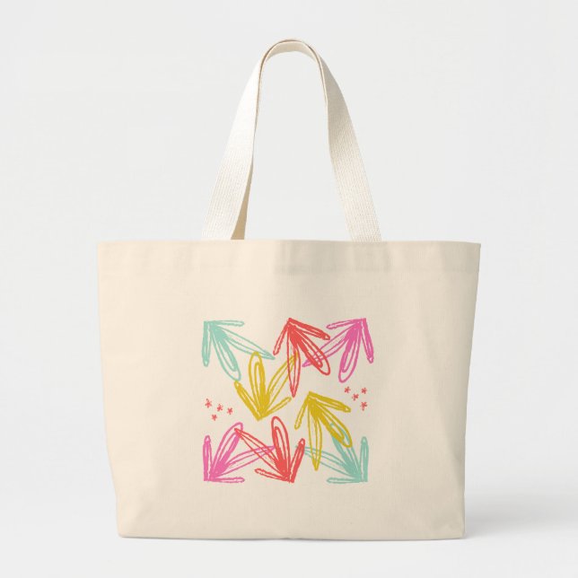 Abstract Colorful Arrow Pattern  Large Tote Bag (Front)