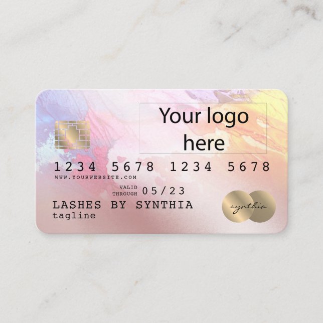 Abstract colorful  art Credit Card  add your logo (Front)