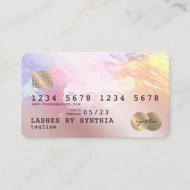 Abstract colorful  art Credit Card Style Gold (Front)