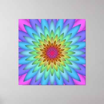 Abstract Colorful Art Flower Canvas Print by MHDesignStudio at Zazzle