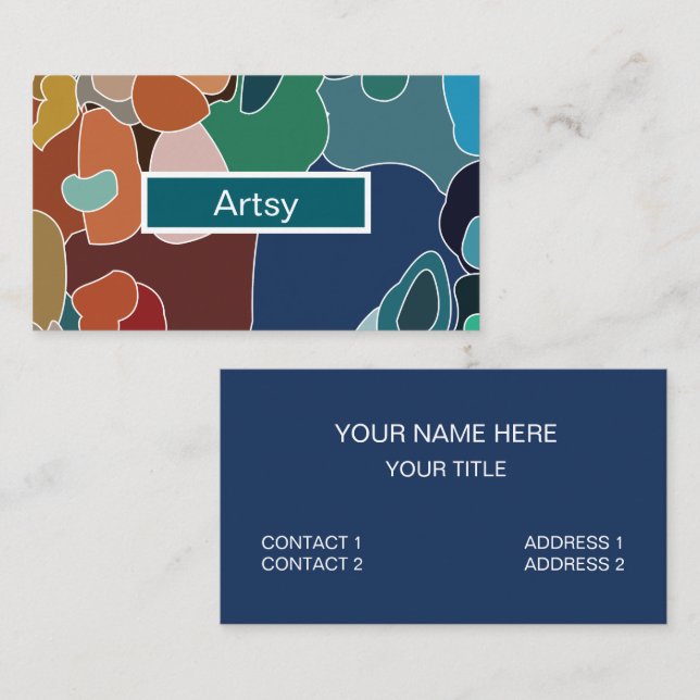 Abstract Colorful Artistic Artsy Business Card (Front/Back)