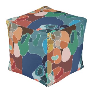 Abstract Colorful Artistic Artsy  Pouf