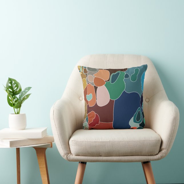 Abstract Colorful Artistic Artsy Throw Pillow (Chair)