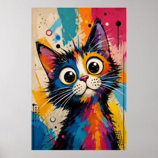 Abstract colorful artistic illustration poster